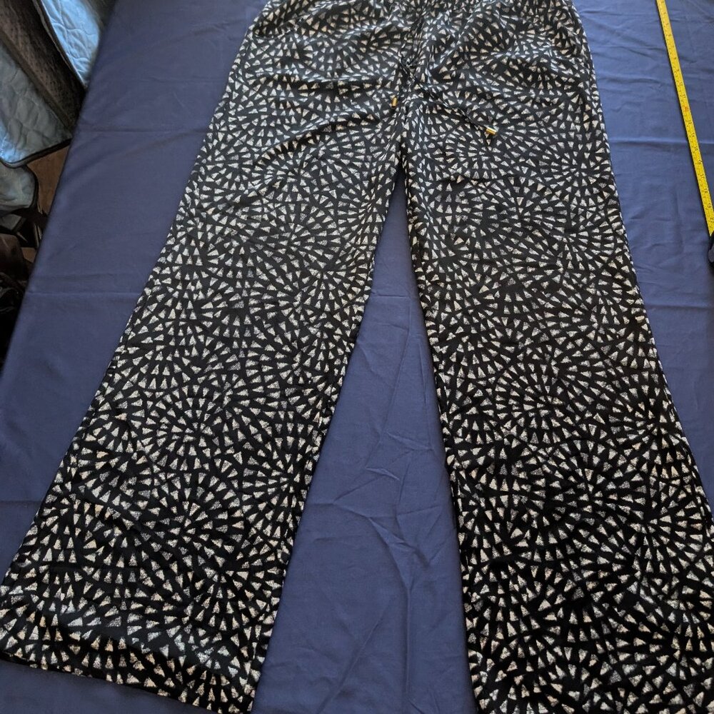 Mossimo lounge pants black/white XL wide leg pull-on tie string‎ Lightweight